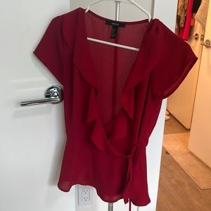 Forever 21 ruffle peplum work top